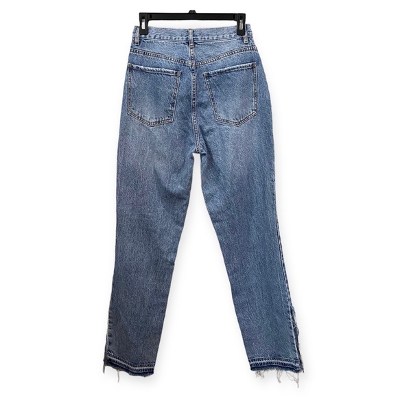 Pacsun Dad Jean High Rise Full Length Flare Ankle Side Slits Medium Wash 27 - Picture 11 of 11